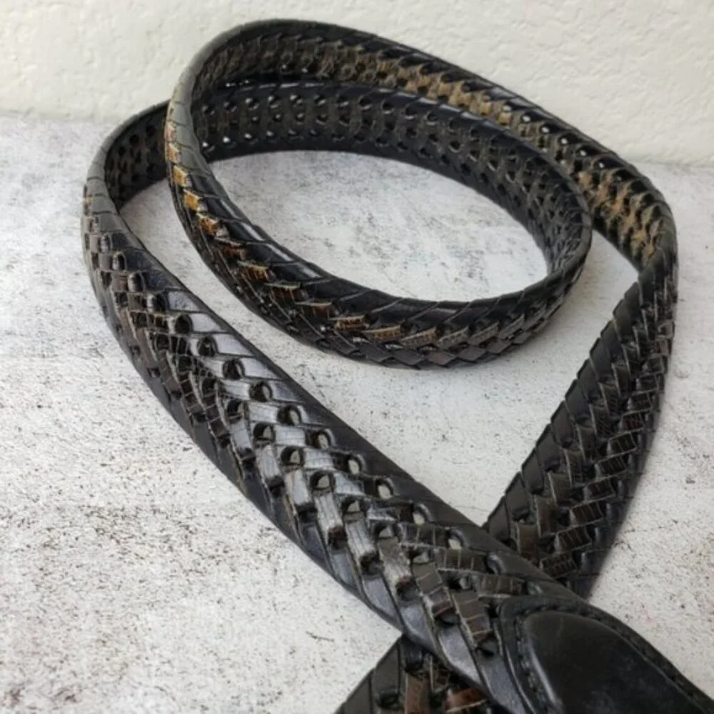 Vintage Brighton Braided Leather Belt Rustic size 42 Unisex